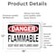 Signmission Flammable Keep Heat and Flames Away Danger Sign, Vinyl Decal, 18in W x 12in L, 2PK OS-2PACK-DS-D-1218-L-19367 - alternate 5